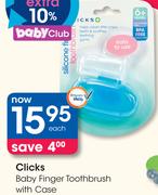 Clicks Baby Finger Toothbrush With Case-Each