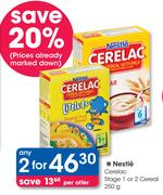  Nestle Cerelac Stage 1 Or 2 Cereal-2x250g