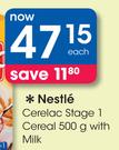 Nestle Cerelac Stage 1 Cereal 500g With Milk