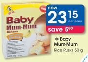 Baby Mum-Mum Rice Rusks-50g Per Pack