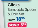 Clicks Bendable Spoon & Fork Set-Each