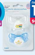 Clicks Baby 2-Pack Orthodontic Soothers-Each