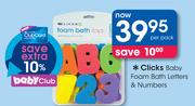 Clicks Baby Foam Bath Letters & Numbers-Per Pack