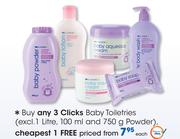 Clicks Baby Toiletries (Excl 1L, 100ml And 750g Powder)-Each