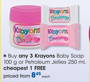 Krayons Baby Soap 100g Or Petroleum Jellies 250ml