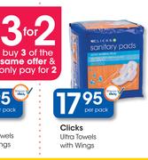 Clicks Ultra Towels With Wings-Per pack
