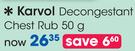  Karvol Decongestant Chest Rub-50g