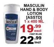 Masculin Hand & Body Lotion Asst-1 x 400ml