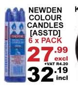 Newden Colour Candles Asst-6 x Pack