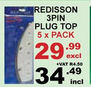 Redisson 3 Pin Plug Top 5 x Pack