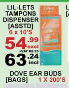 Lil-Lets Tampons Dispenser Asst-6 x 10's