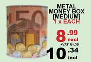 Metal Money Box Medium-1 x Each