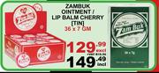 Zambuk Ointment/Lip Balm Cherry (Tin)-36 x 7gm
