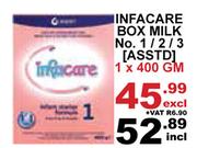 Infacare Box Milk No.1/2/3 Asst-1 x 400gm
