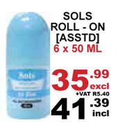 Sols Roll On Asst-6 x 50ml
