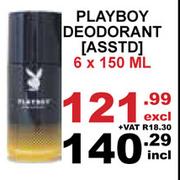 Playboy Deodorant Asst-6 x 150ml