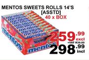 Mentos Sweets Rolls Asst-40 x 14's