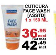 Cuticura Face Wash Asst-1 x 150ml