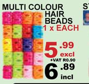 Multi Colour Hair Beads-1 x Each