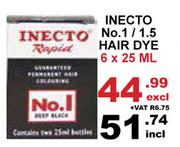Inecto No.1/1.5 Hair Dye-6 x 25ml