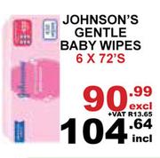 Johnson's Gentle Baby Wipes-6 x 72's