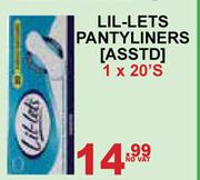 Lil-Lets Pantyliners Asst-1 x 20's