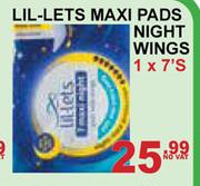 Lil-Lets Maxi Pads Night Wings-1 x 7's