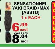 Sensational Yaki Braid + Max Asst-1 x Each
