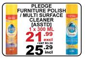 Pledge Furniture Polish/Multi Surface Cleaner Asst-1 x 300ml