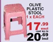 Olive Plastic Stool-Each