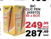 Bic Clic Pen Assorted-60 x Box