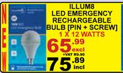 Illumb LED Emergency Rechargeable Bulb (Pin + Screw)-1 x 12 Watts
