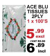 Ace Blu Tissues 2 Ply-100's