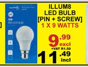Illumb LED Bulb (Pin + Screw)-1 x 9 Watts