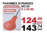 Pharmex Syringes No.03-5 x 95ml