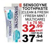 Sensodyne Toothpaste Clean & Fresh/Fresh Min/Multicare-75ml