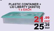 Plastic Container + Lid Liberty (Assorted)-Each