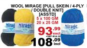 Wool Mirage (Pull Skein/4 Ply/Double Kint)Assorted-5 x 100g/20 x 25g