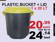 Plastic Bucket + Lid 20Ltr