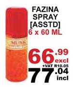 Fazina Spray Assorted-6 x 60ml