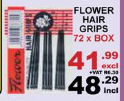 Flower Hair Grips-72 x Box