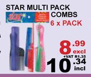 Star Multipack Combs-6 x Pack