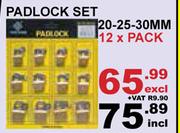 Padlock Set 20-25-30MM-12 x Pack