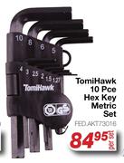 Tomi Hawk 10 Pce Hex Key Metric Set FED.AKT73016-Per Set