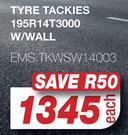 Tyre Tackies 195R14T3000 W/Wall EMS.TKWSW14003