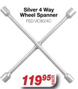 Silver 4 Way Wheel Spanner FED.VIC80/4C