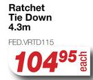 Ratchet Tie Down 4.3m FED.VRTD115