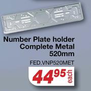 Number Plate Holder Complete Metal 520mm FED.VNP520MET