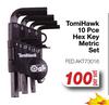 TomiHawk 10 Pce Hex Key Metric Set FED.AKT73016-Per Set
