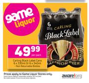 Carling Black Lable Cans-6x330ml Or 6x340ml Per Pack